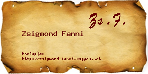 Zsigmond Fanni névjegykártya